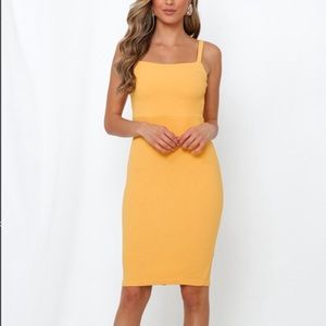 Hello Molly Yellow Midid Dress